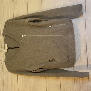 Ann Taylor Loft moto style wool blend sweater gray - Size Med